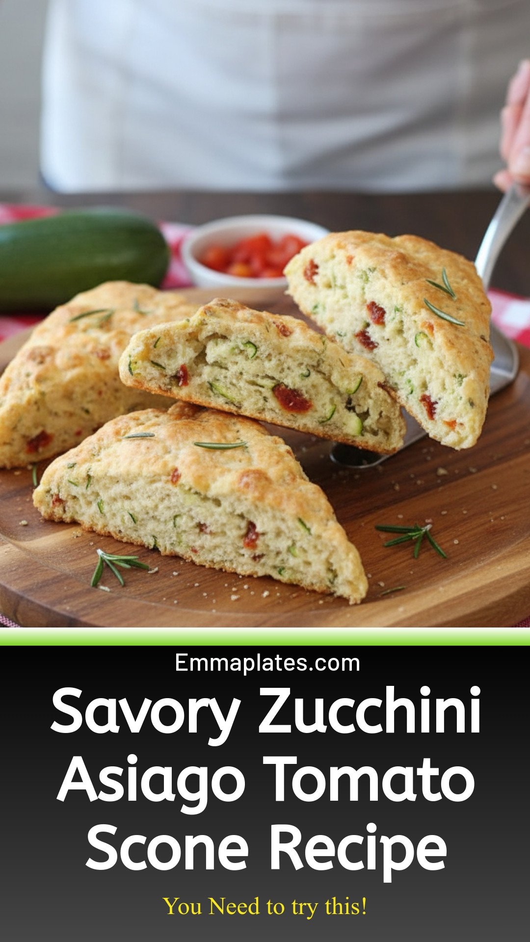 Savory Zucchini Asiago Tomato Scones