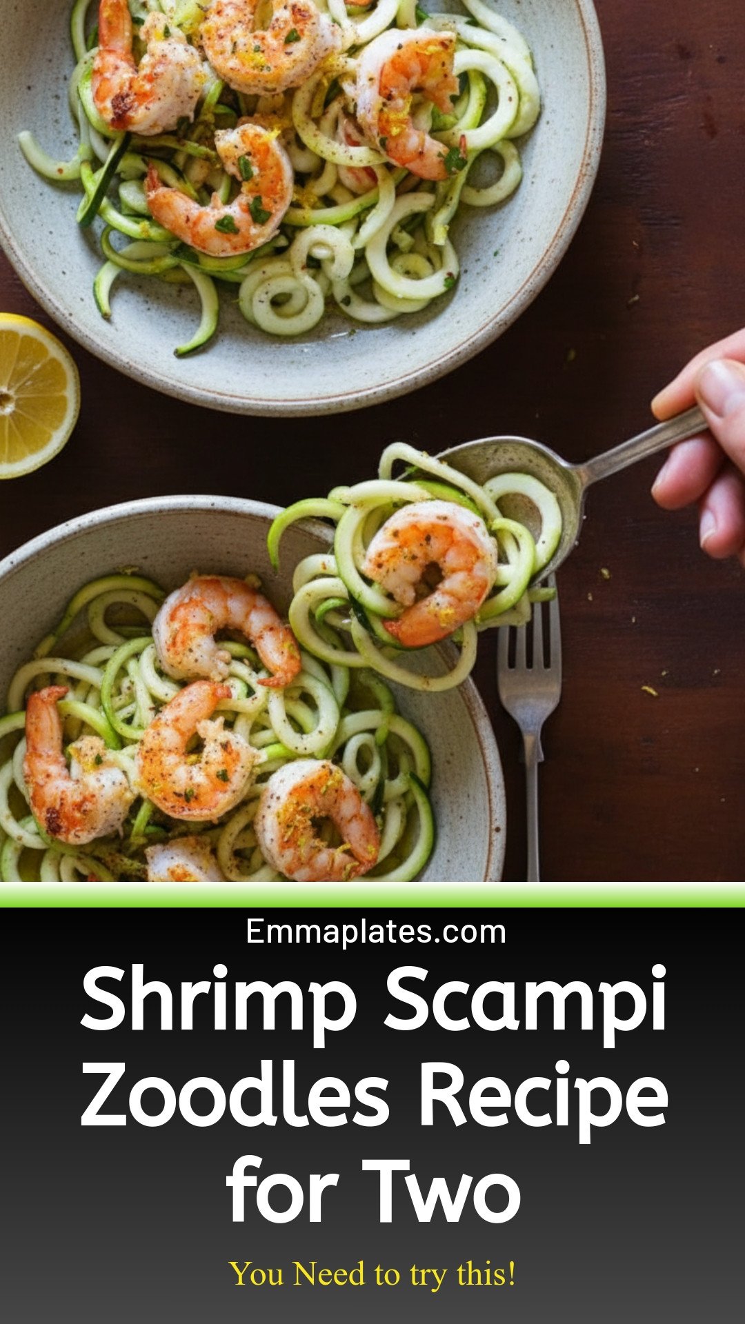 Shrimp Scampi Zoodles for Two