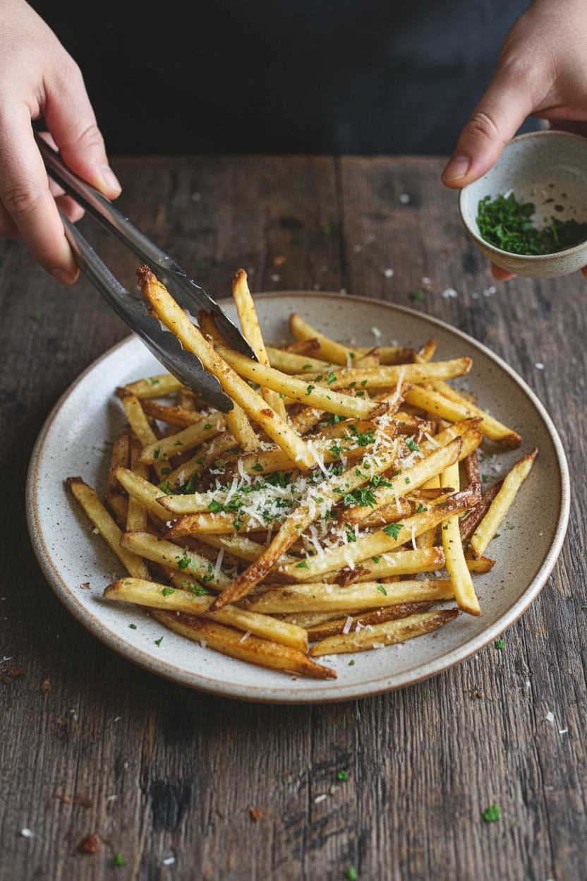Skinny Garlic Parmesan Fries