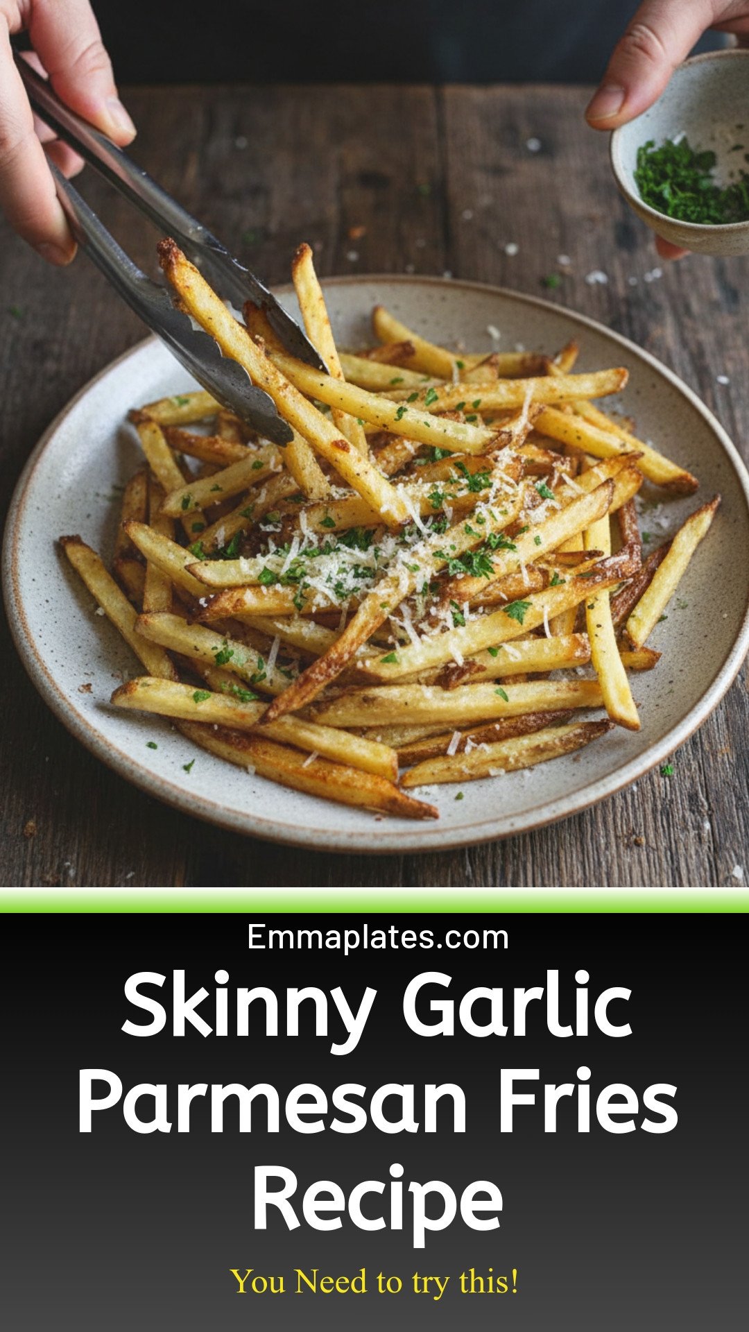 Skinny Garlic Parmesan Fries