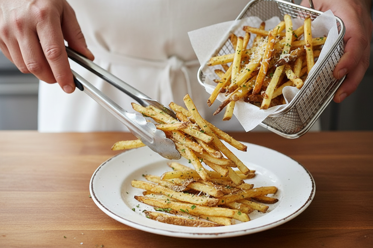 Skinny Garlic Parmesan Fries