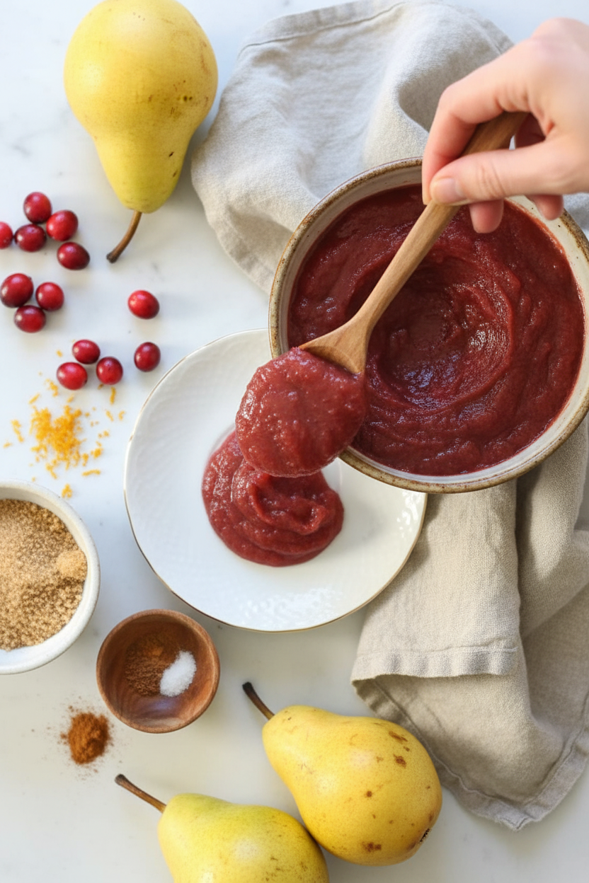 Slow Cooker Cranberry-Pear Butter