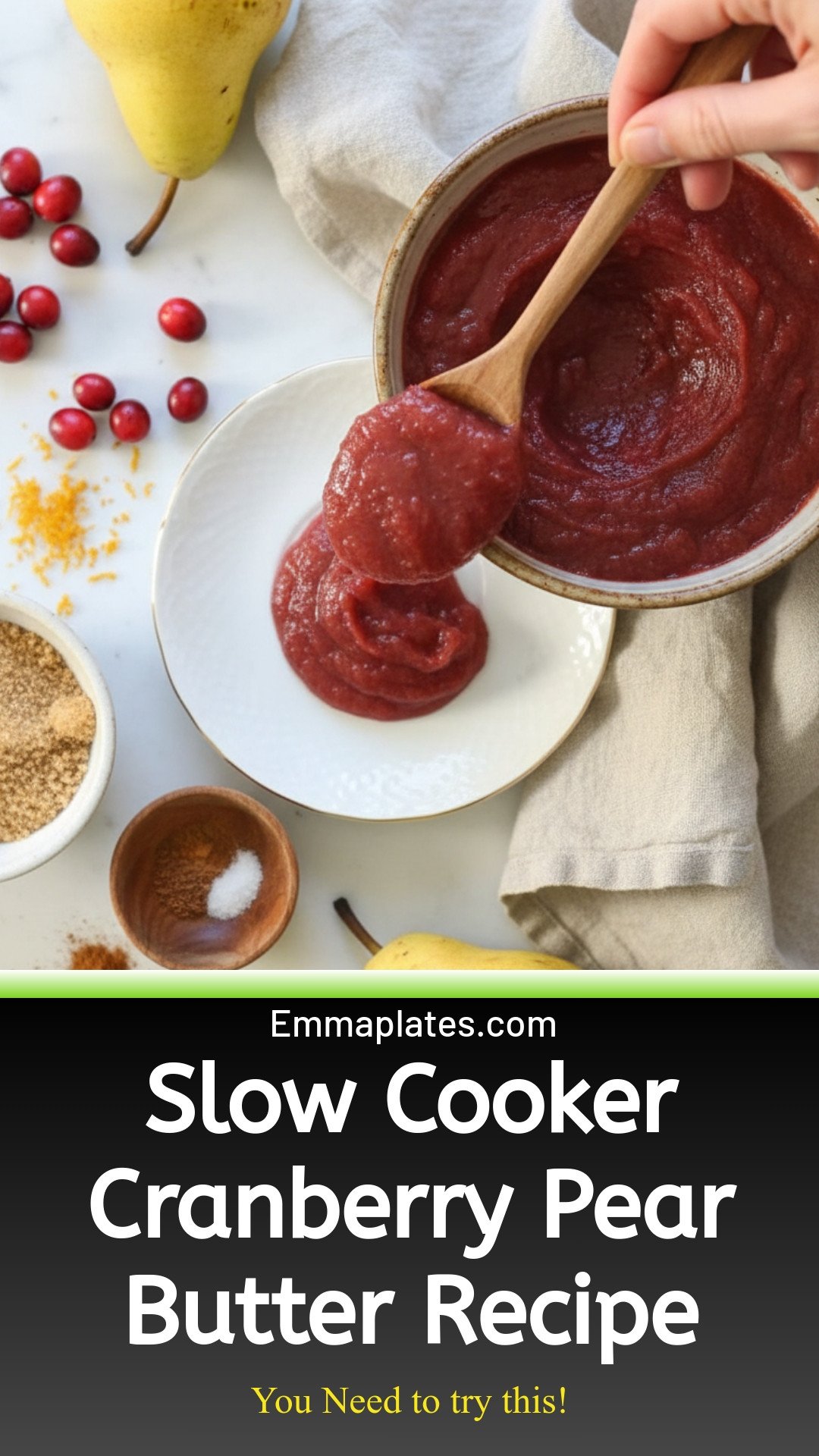 Slow Cooker Cranberry-Pear Butter