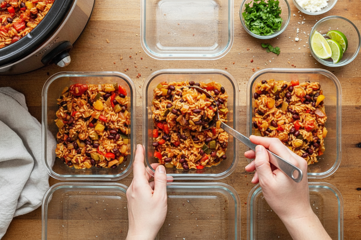 Slow Cooker Mexican Rice Bowl Meal Prep