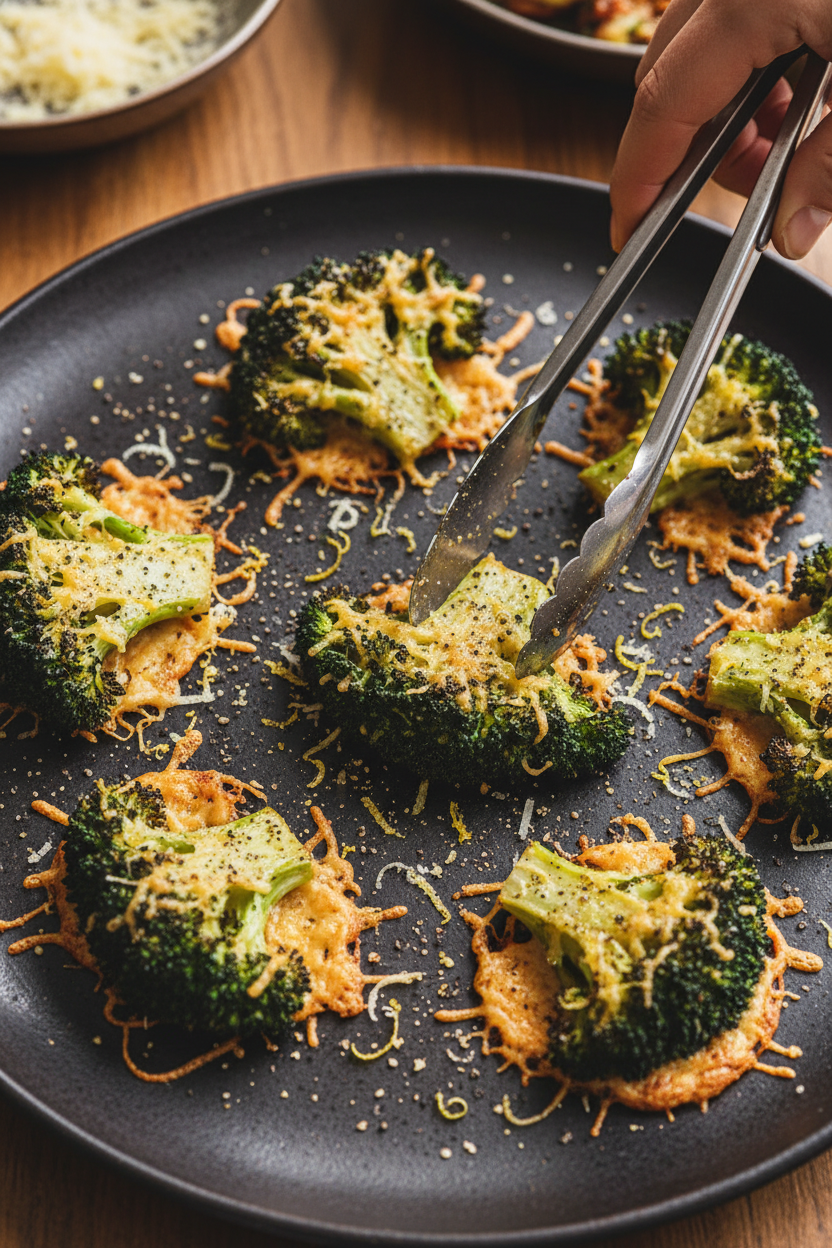 3-Ingredient Smashed Broccoli With Parmesan