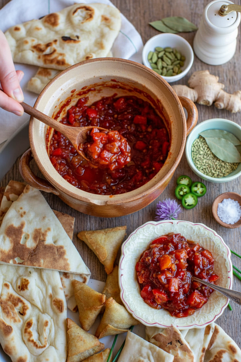 Vibrant Spicy Tomato and Bell Pepper Chutney Recipe