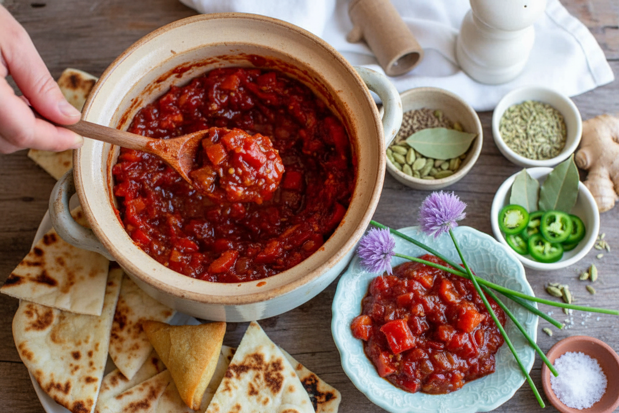 Vibrant Spicy Tomato and Bell Pepper Chutney Recipe