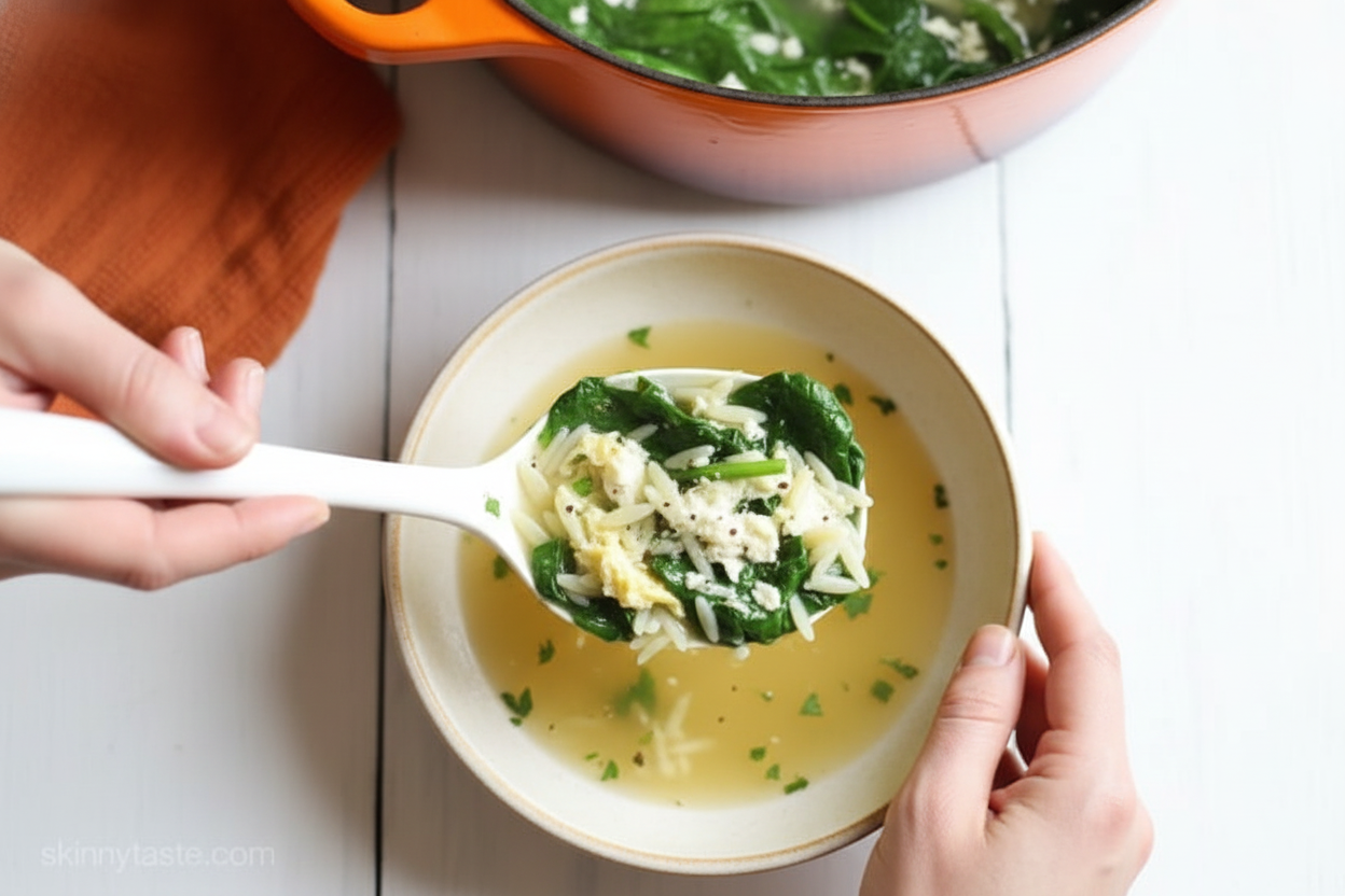 Spinach Stracciatella Soup with Orzo Recipe