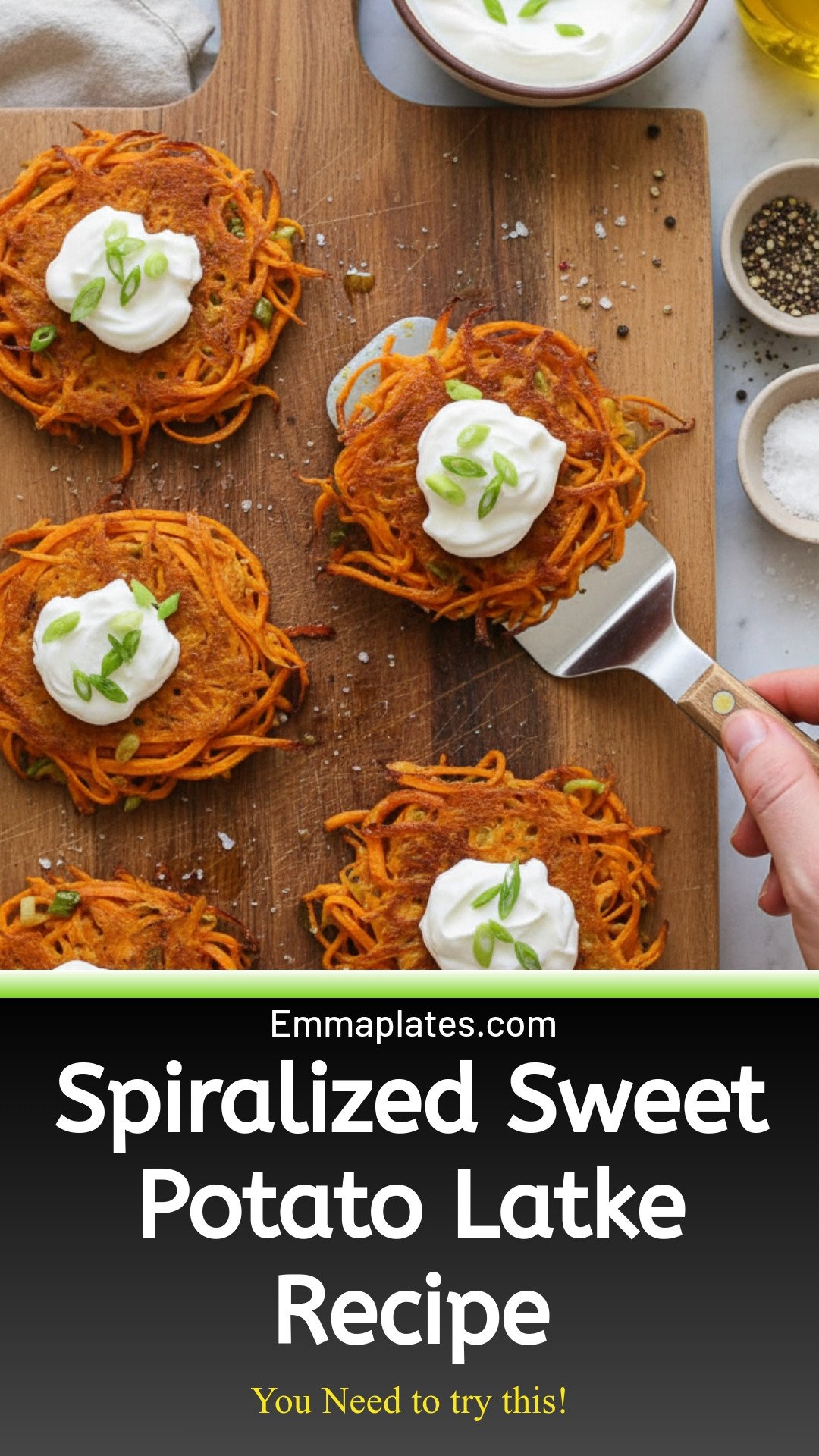 Spiralized Sweet Potato Latkes