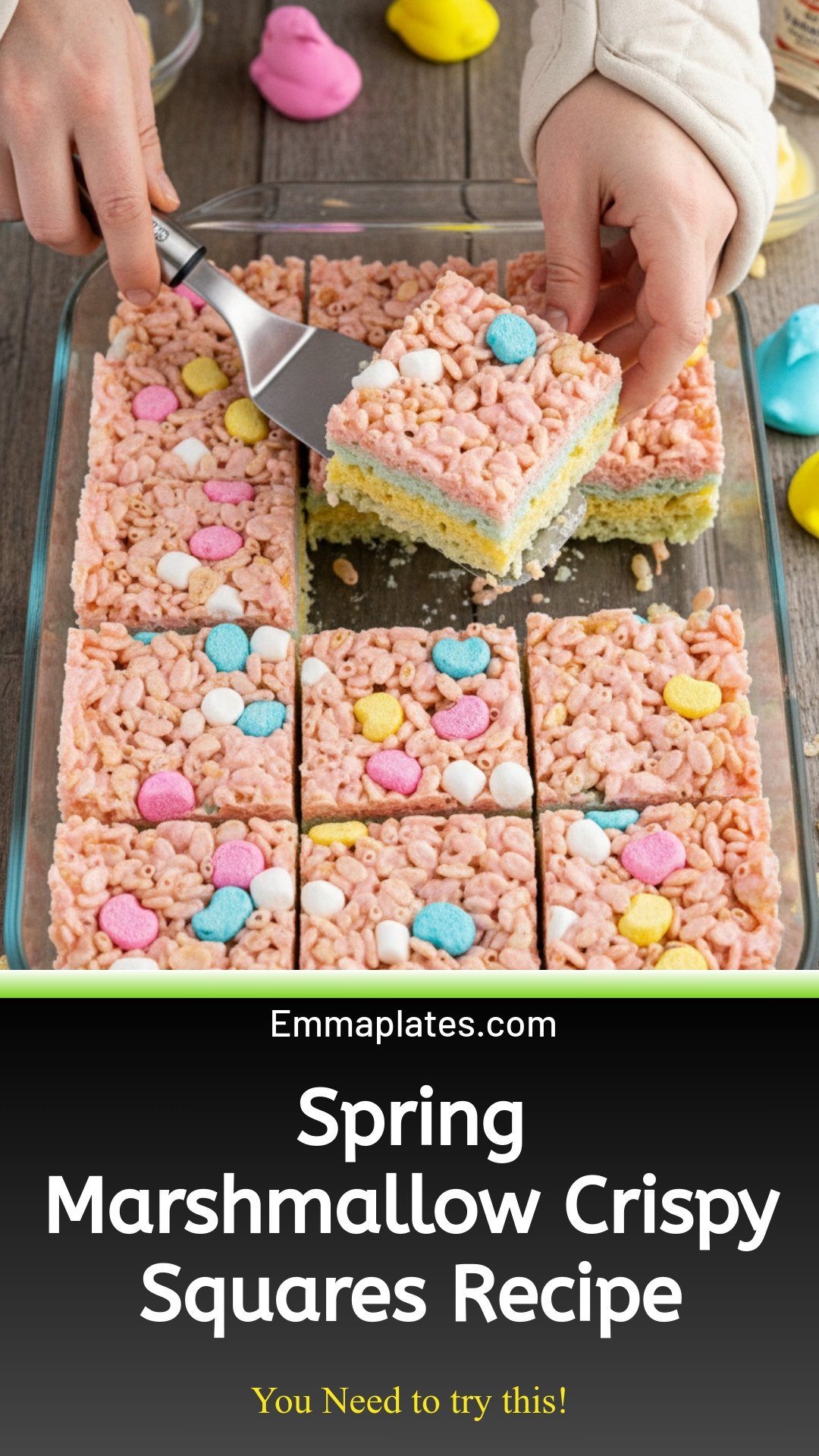 Spring Marshmallow Crispy Squares