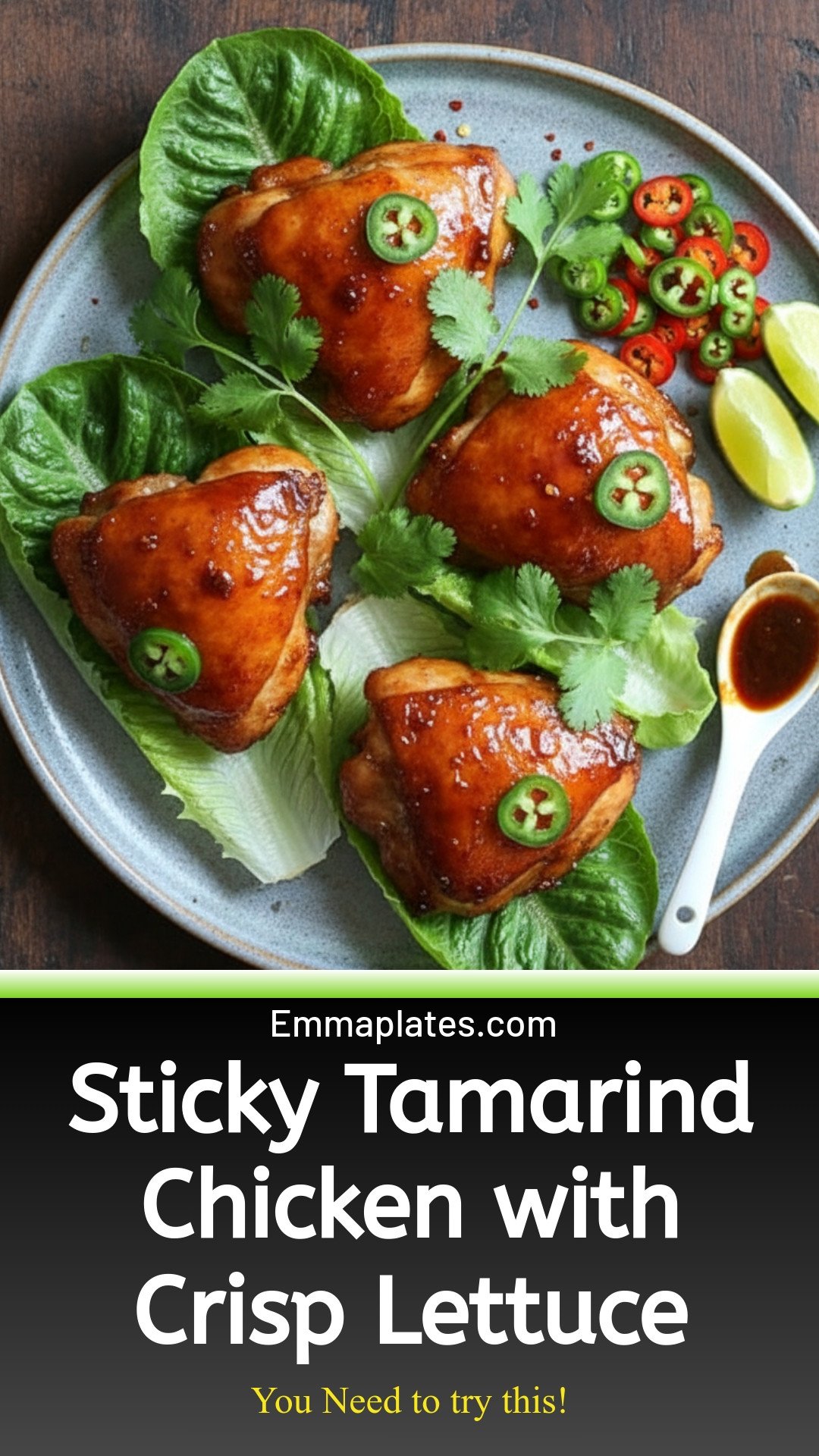 Sticky Tamarind Chicken with Crisp Lettuce
