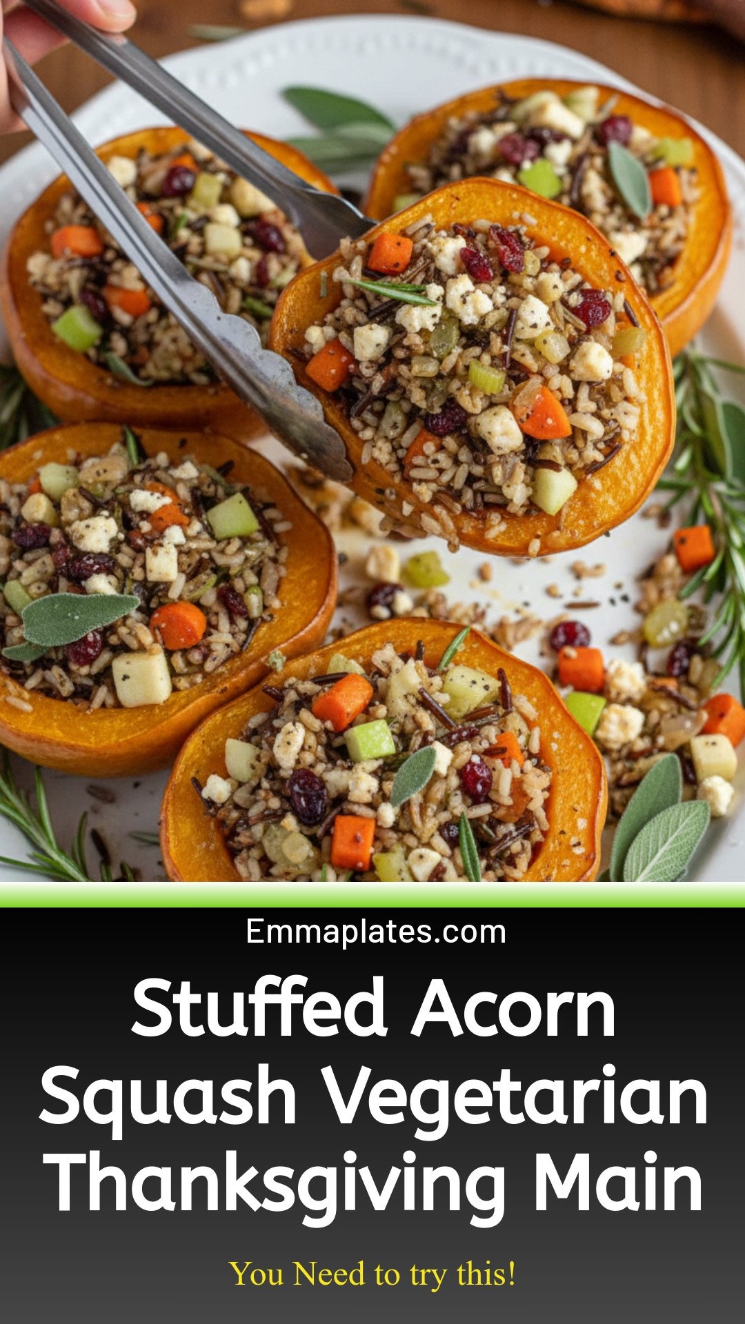 Stuffed Acorn Squash (Vegetarian Thanksgiving Main Course)