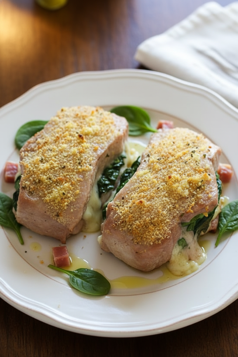 Stuffed Baked Pork Chops with Prosciutto and Mozzarella