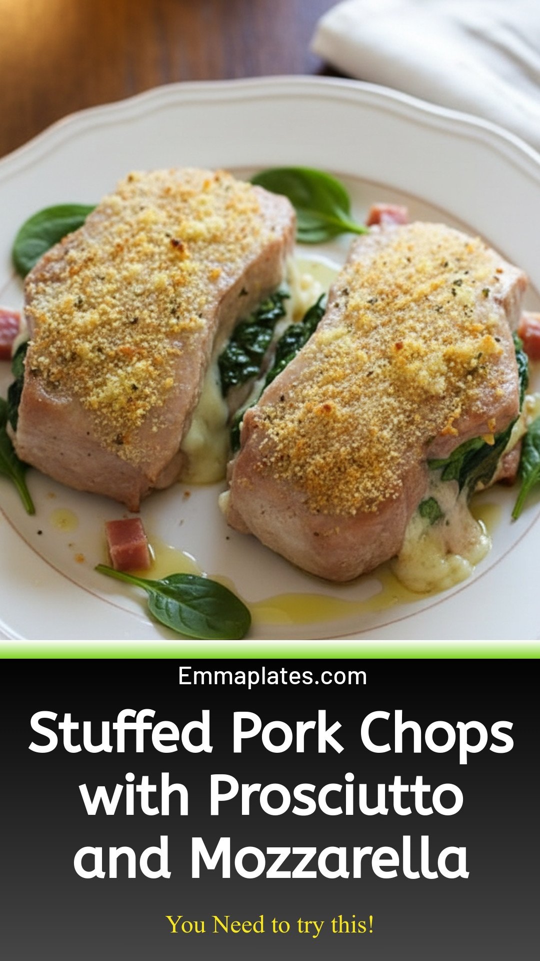 Stuffed Baked Pork Chops with Prosciutto and Mozzarella