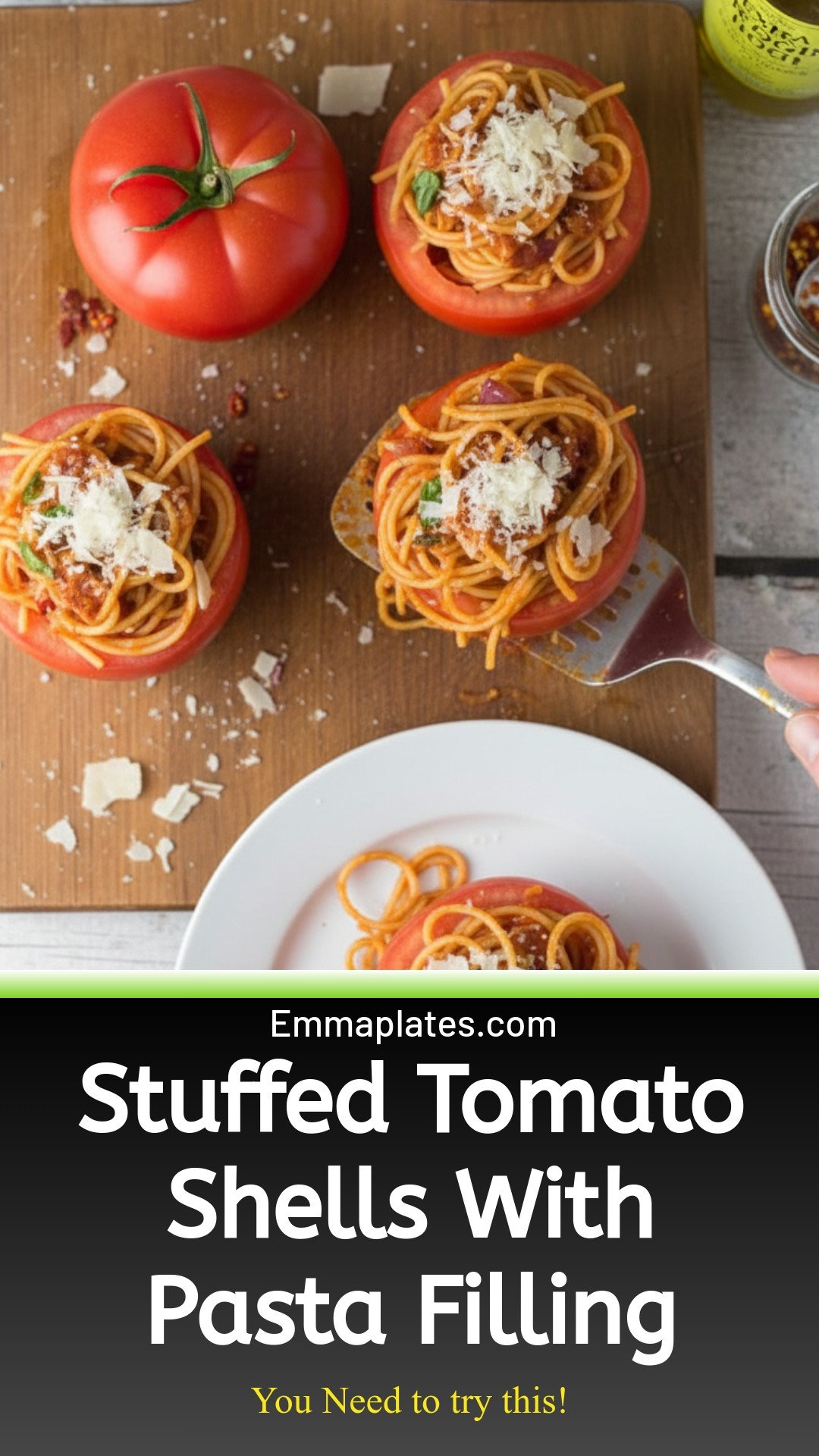 Pasta Filled Tomato Shells