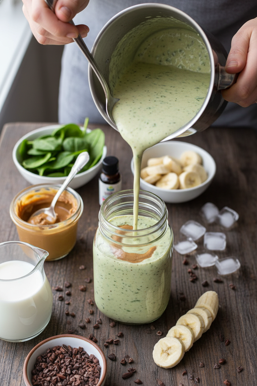 Superfood PB Banana and Cacao Green Smoothie