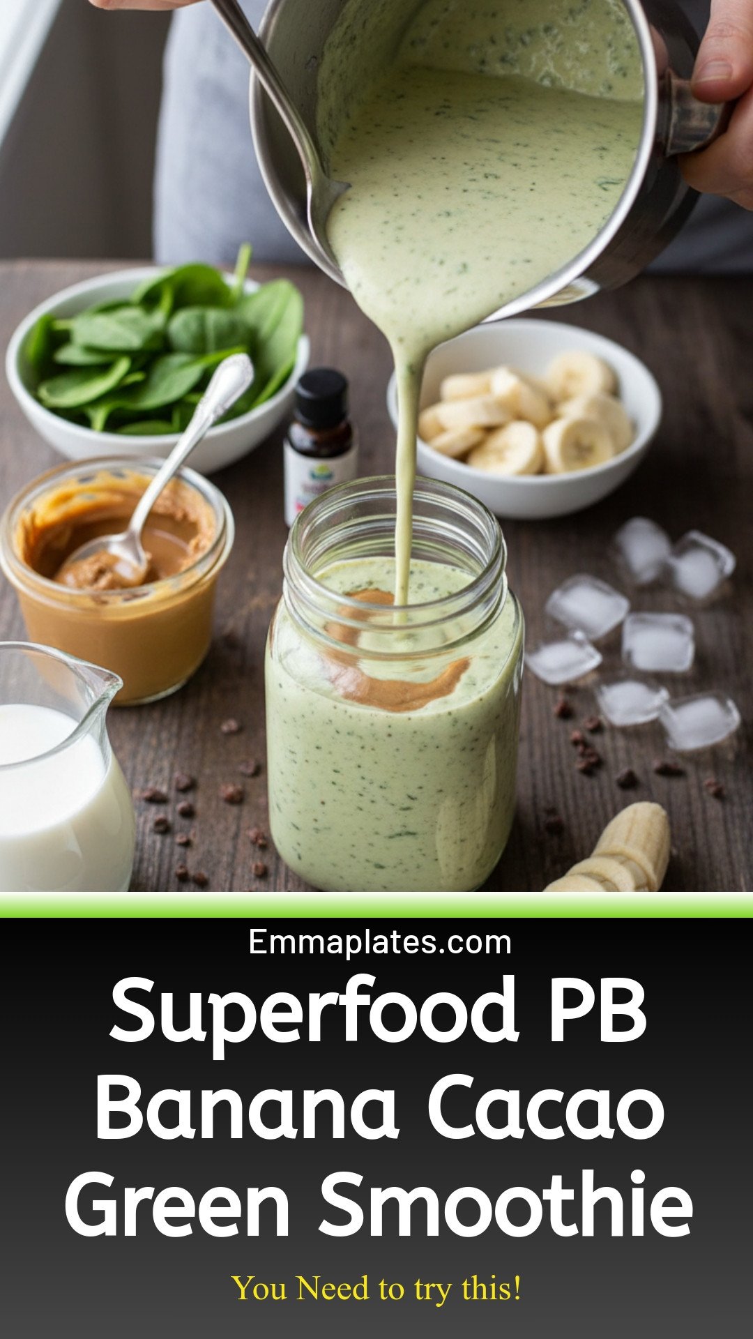 Superfood PB Banana and Cacao Green Smoothie