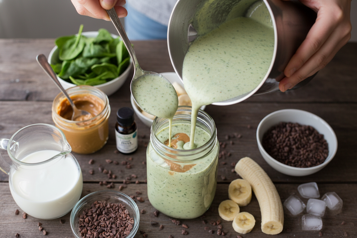 Superfood PB Banana and Cacao Green Smoothie