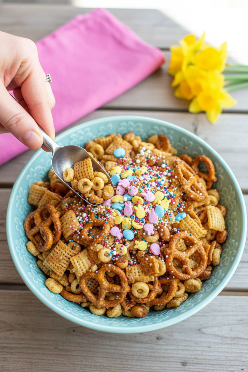 Easy Sweet and Salty Honey Mustard Easter Snack Mix