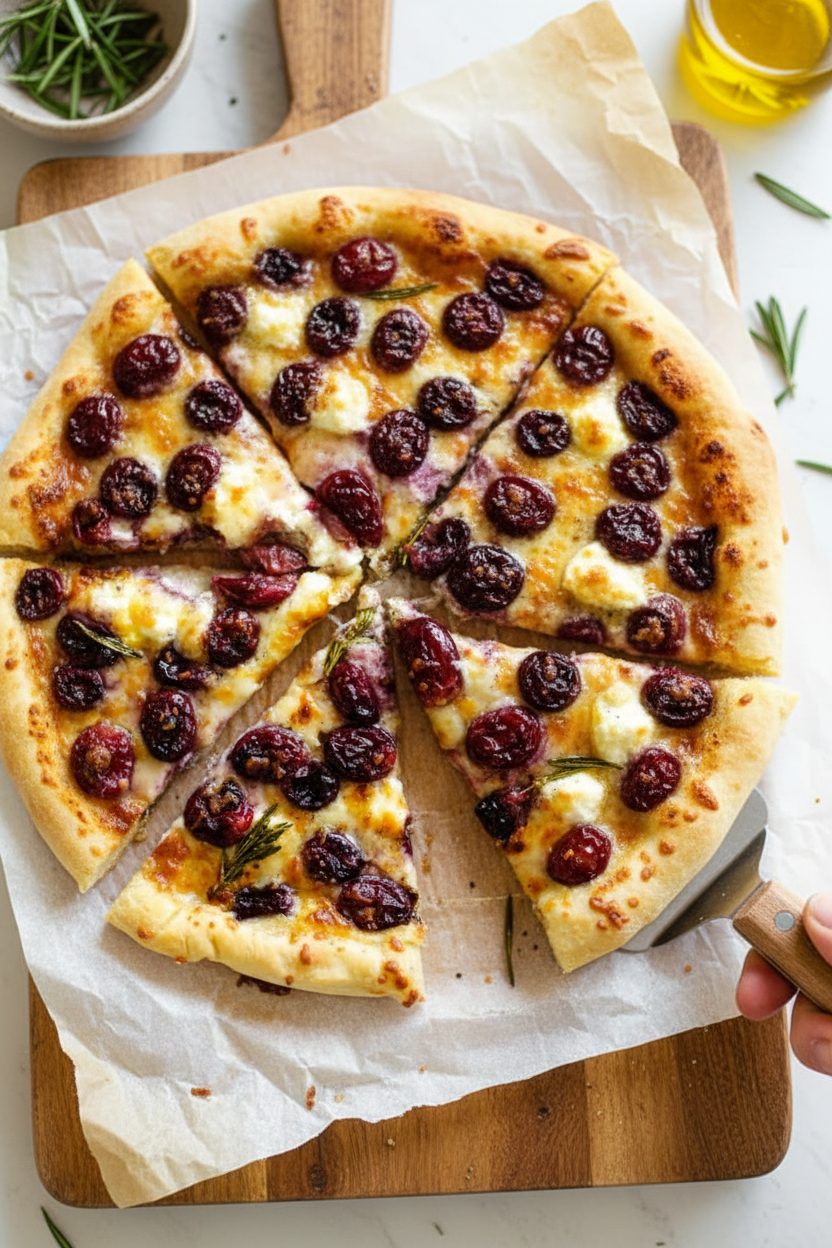 Three Cheese Roasted Grape Pizza