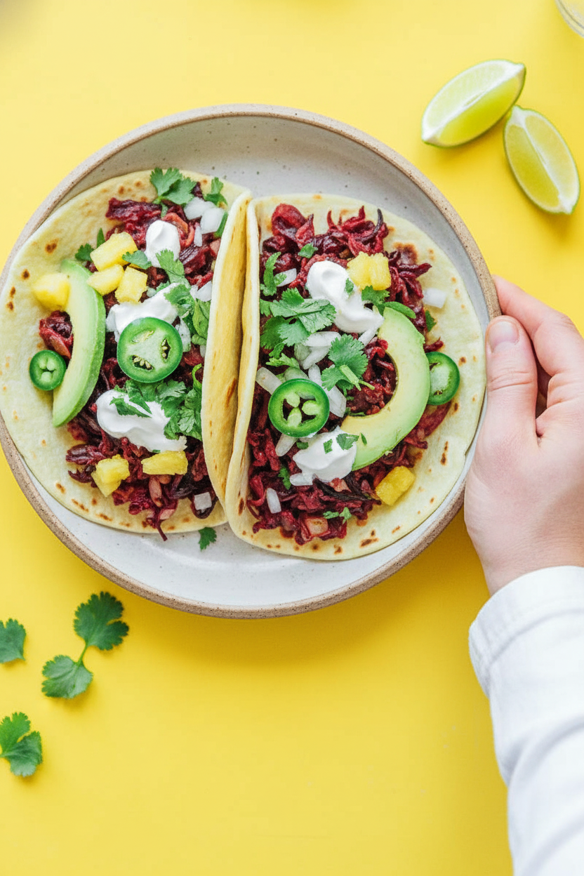 Vegan Hibiscus Tacos (Made With...Flowers?!)