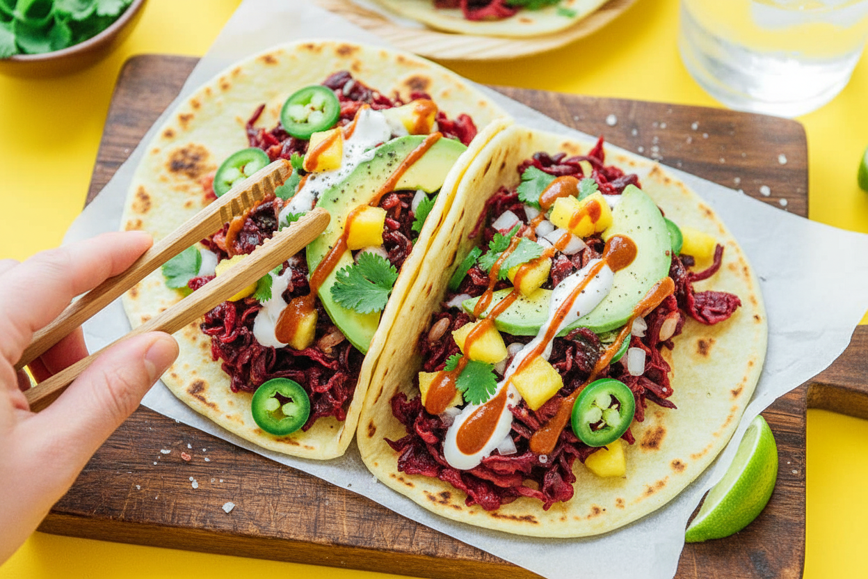 Vegan Hibiscus Tacos (Made With...Flowers?!)