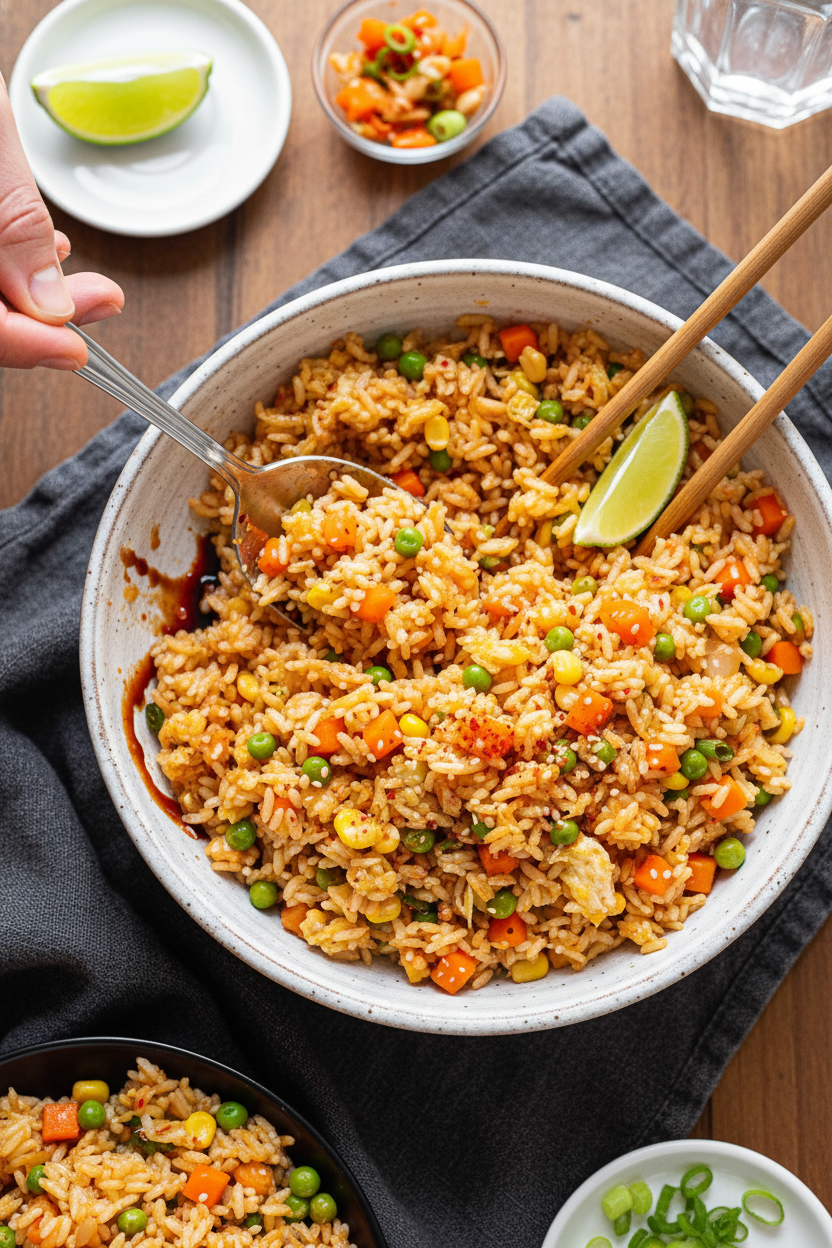Vegetarian Kimchi Fried Rice
