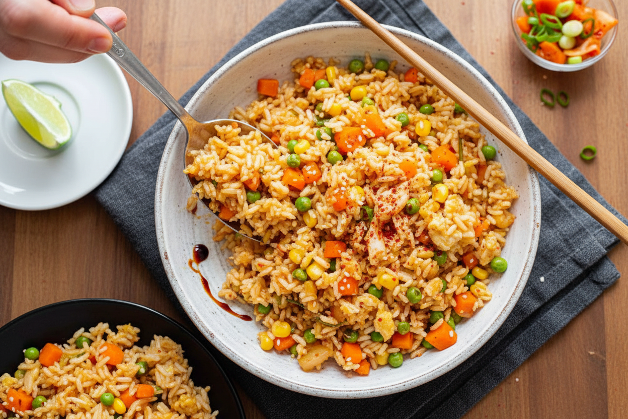 Vegetarian Kimchi Fried Rice