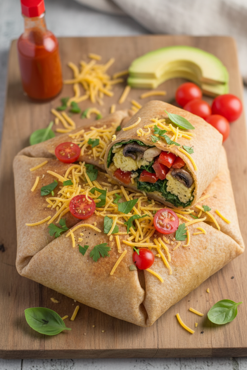 Veggie-Filled Breakfast Crunch Wrap Burrito
