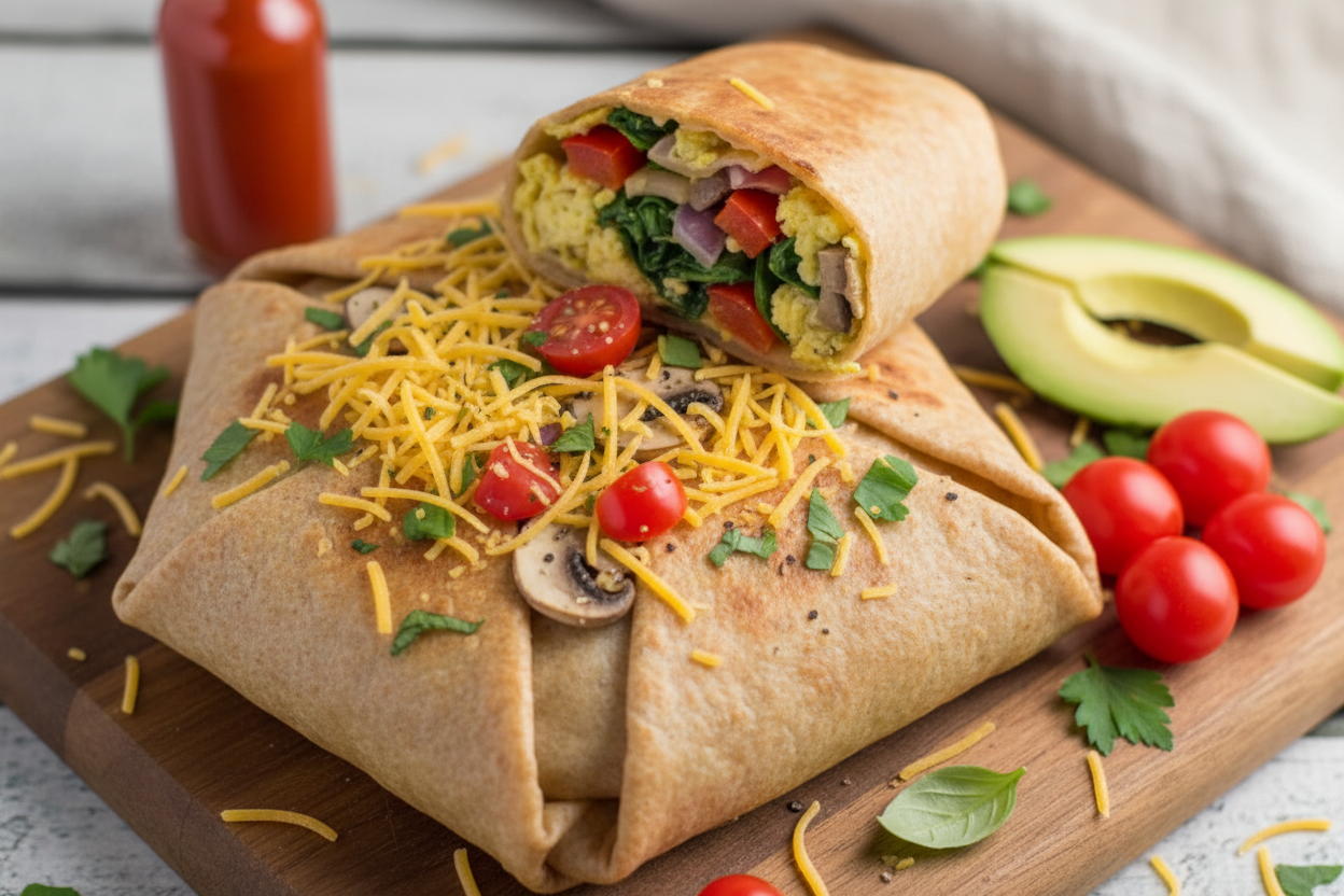 Veggie-Filled Breakfast Crunch Wrap Burrito