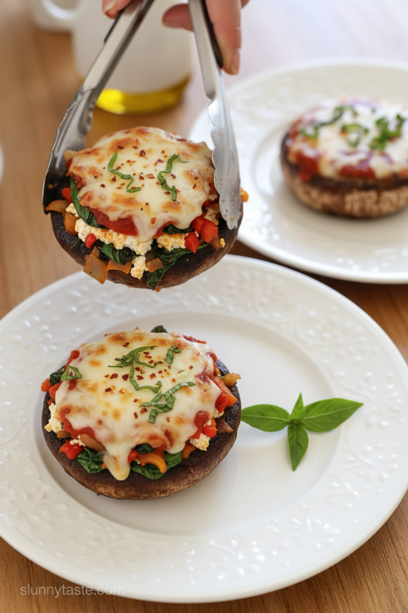 Veggie Lasagna Stuffed Portobello Mushrooms