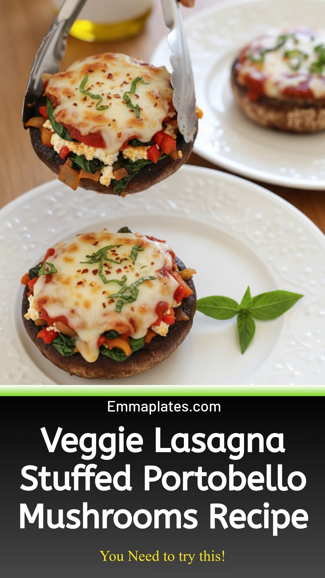 Veggie Lasagna Stuffed Portobello Mushrooms