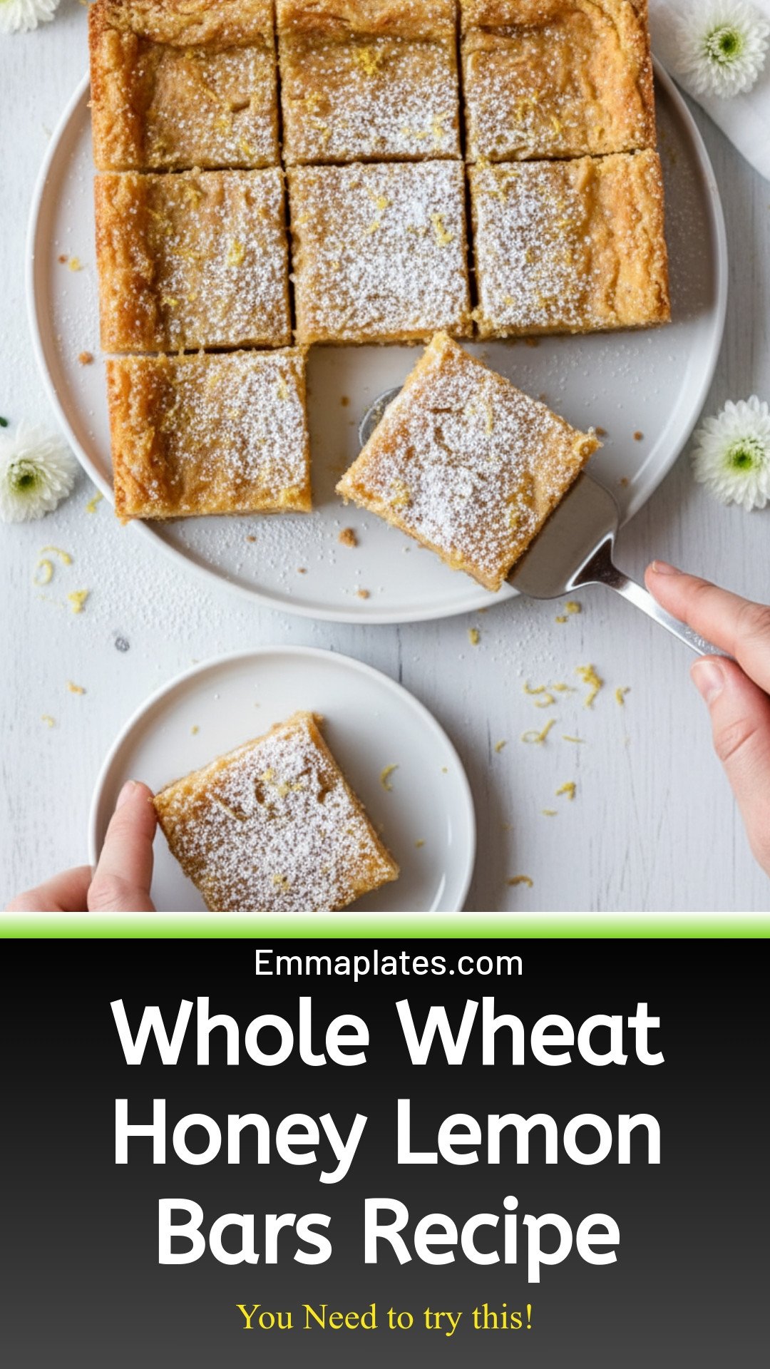 Honey Lemon Bars with Whole Wheat Shortbread Crust