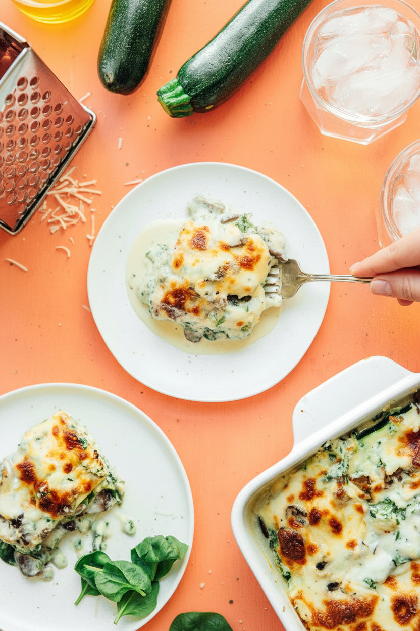 Zucchini Noodle Lasagna With White Sauce
