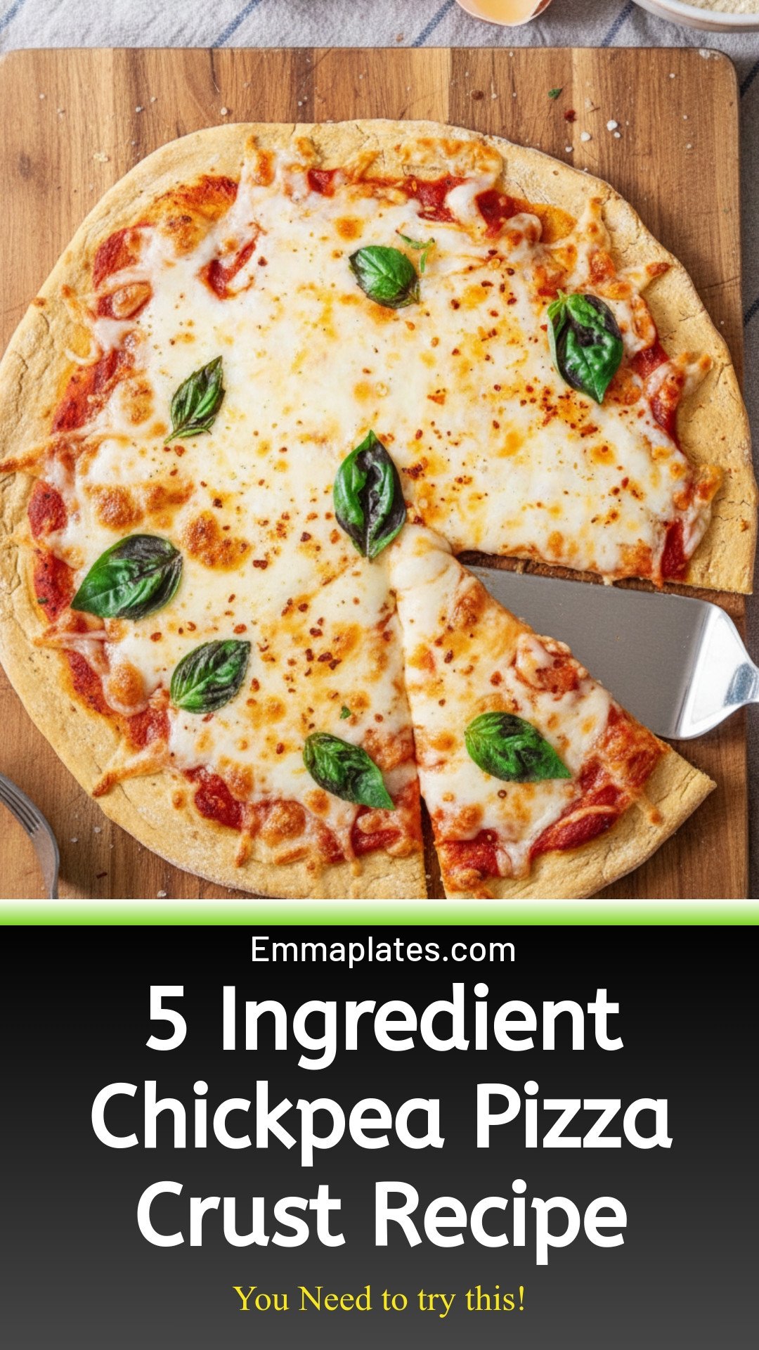 5-Ingredient Chickpea Pizza Crust