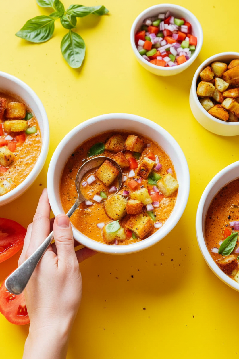 Easy Tomato Gazpacho Recipe (just blend and eat!)