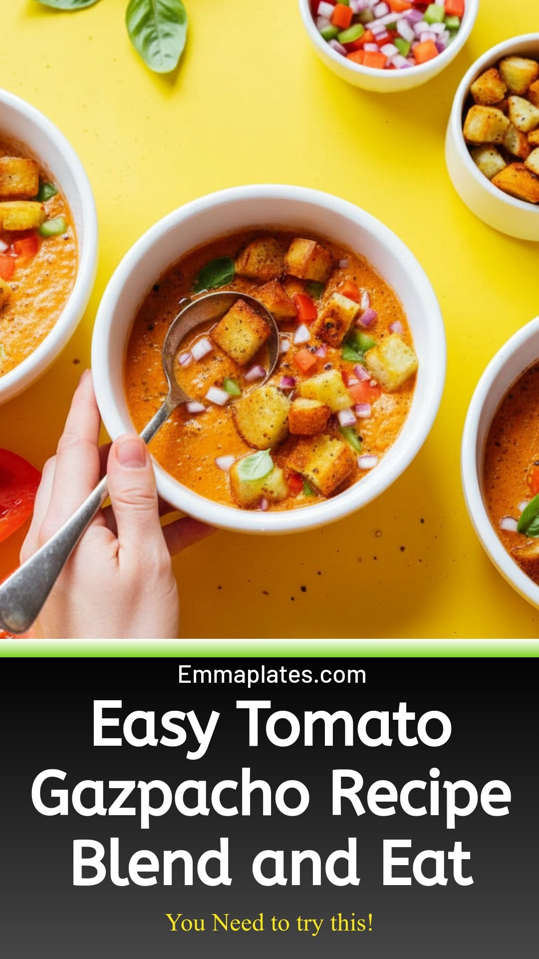 Easy Tomato Gazpacho Recipe (just blend and eat!)