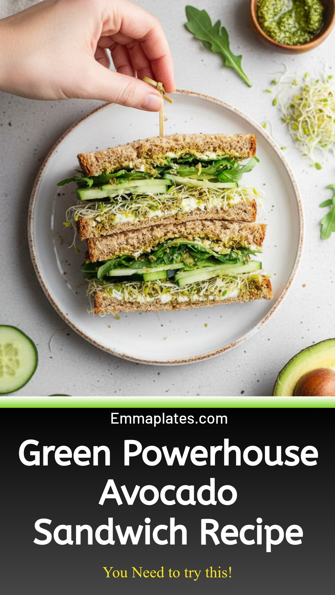 Green Powerhouse Avocado Sandwich
