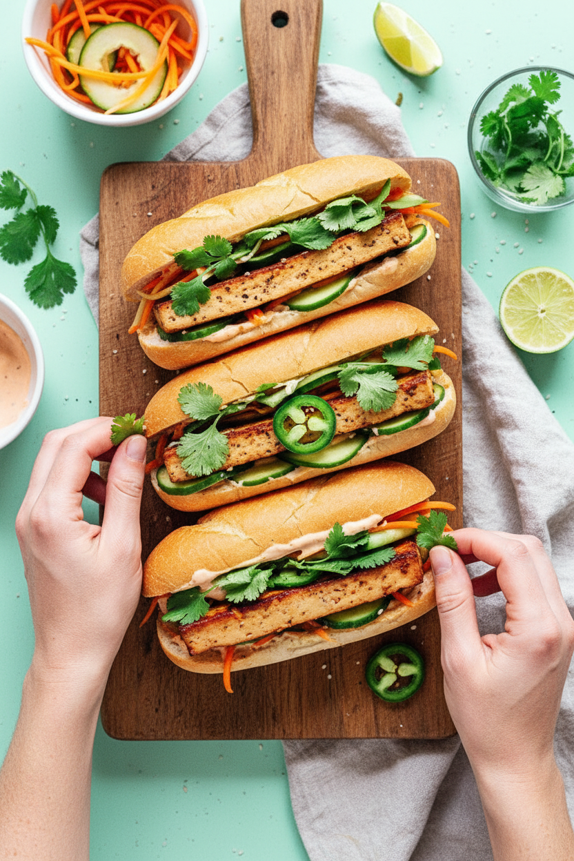 Lemongrass Tofu Banh Mi Sandwiches