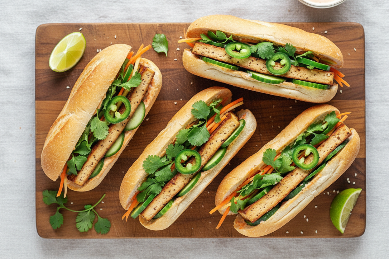 Lemongrass Tofu Banh Mi Sandwiches