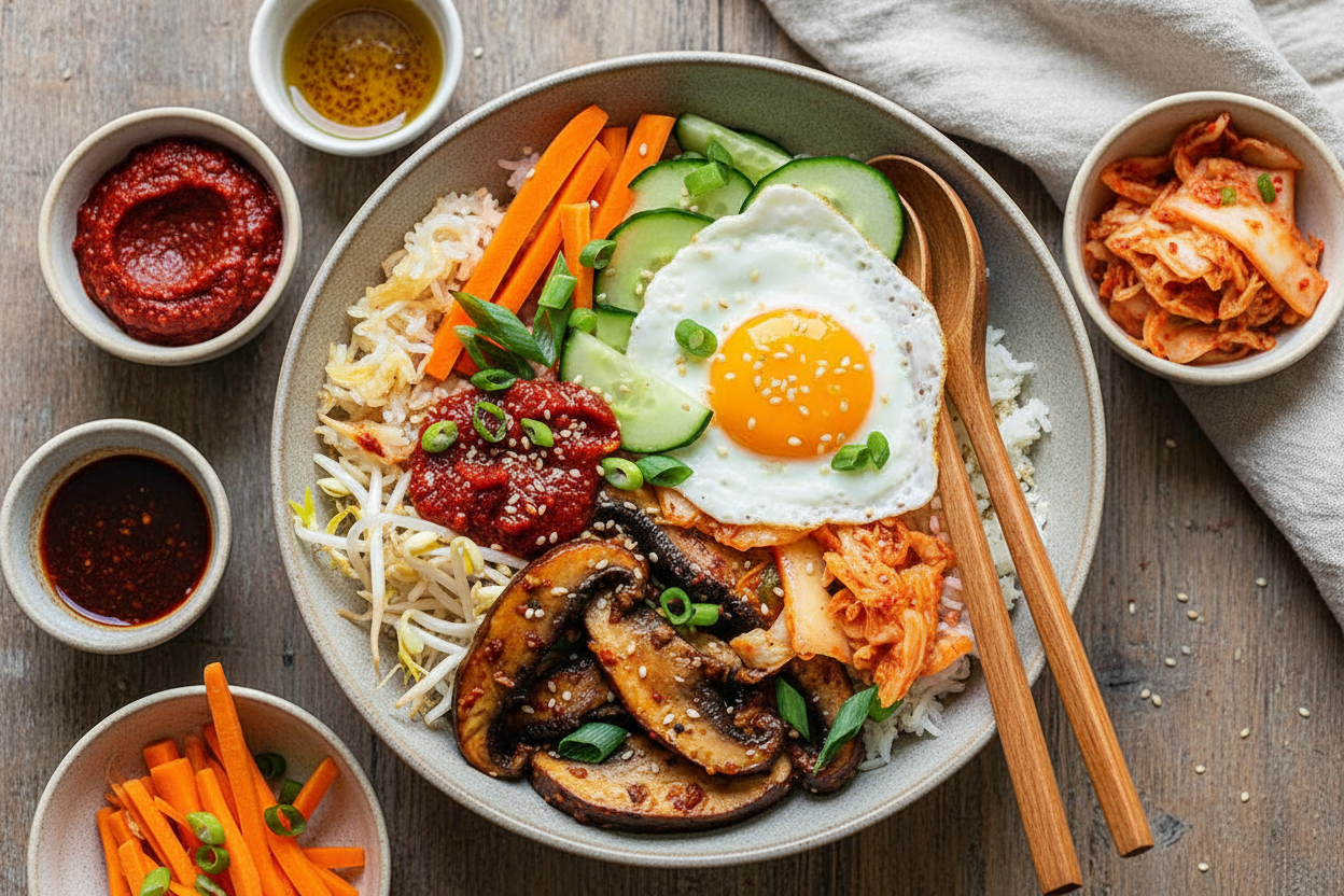 Loaded Vegetarian Bibimbap Recipe