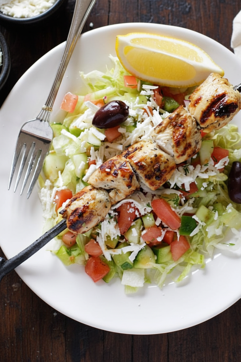 Mediterranean Chicken Kebab Salad