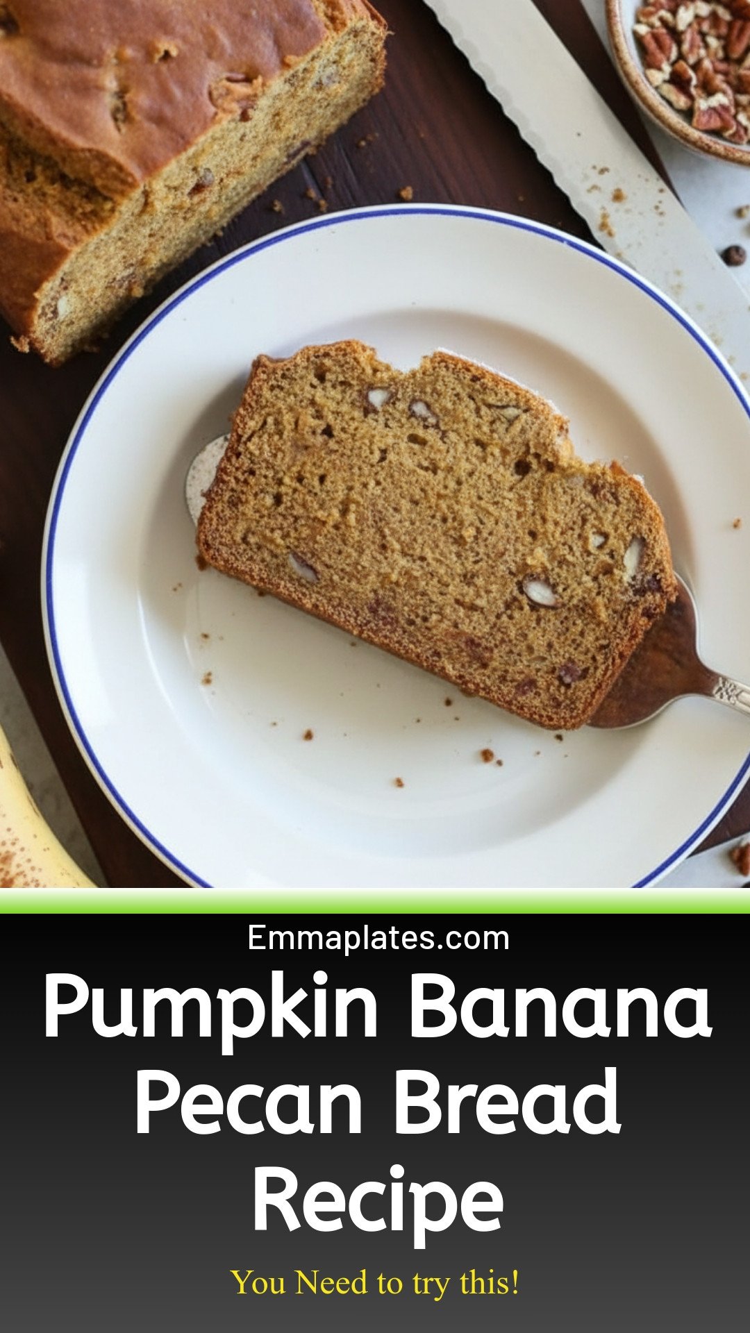 Pumpkin Banana Pecan Bread