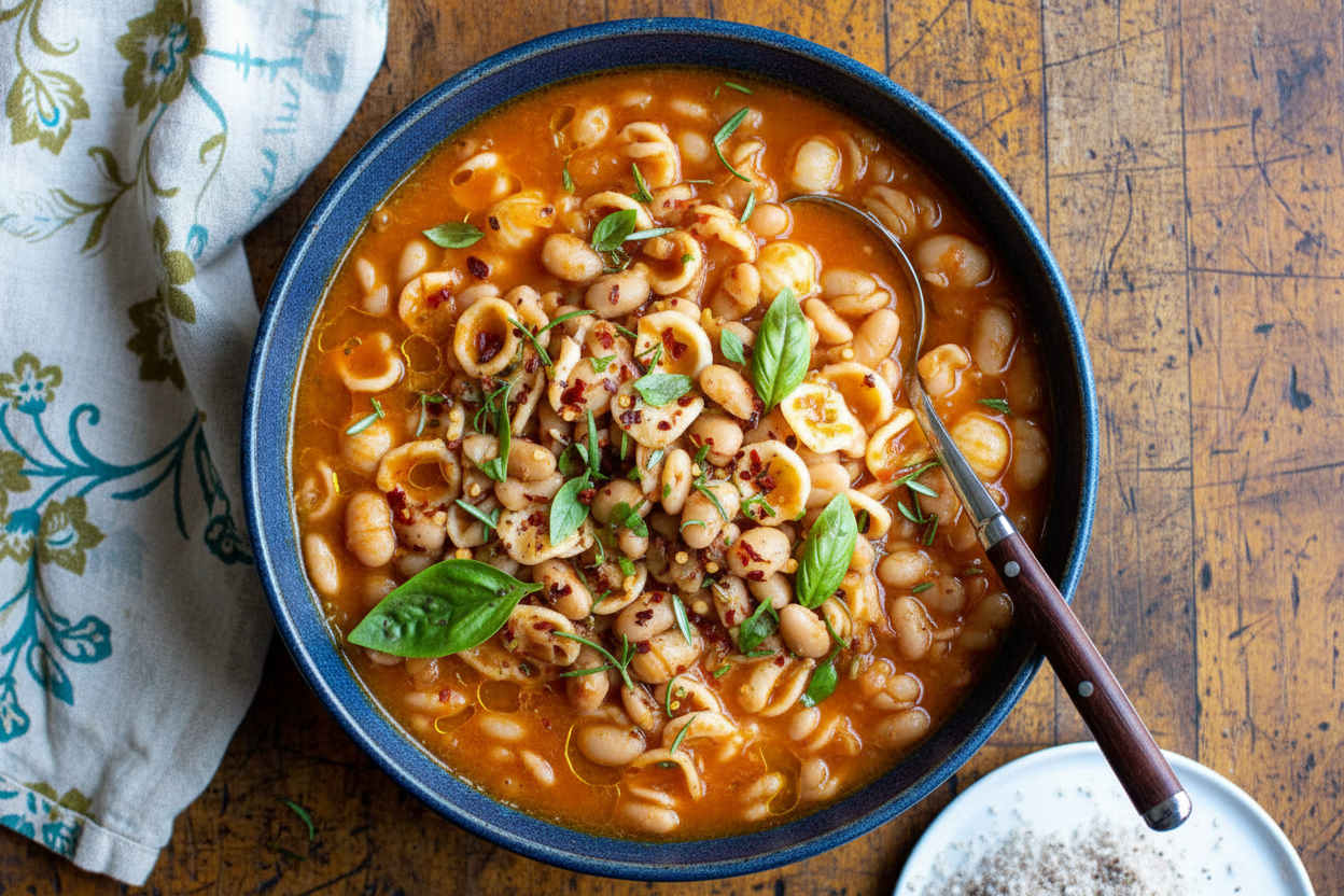 The Best Pasta Fagioli Soup Recipe {Vegan-No Meat}