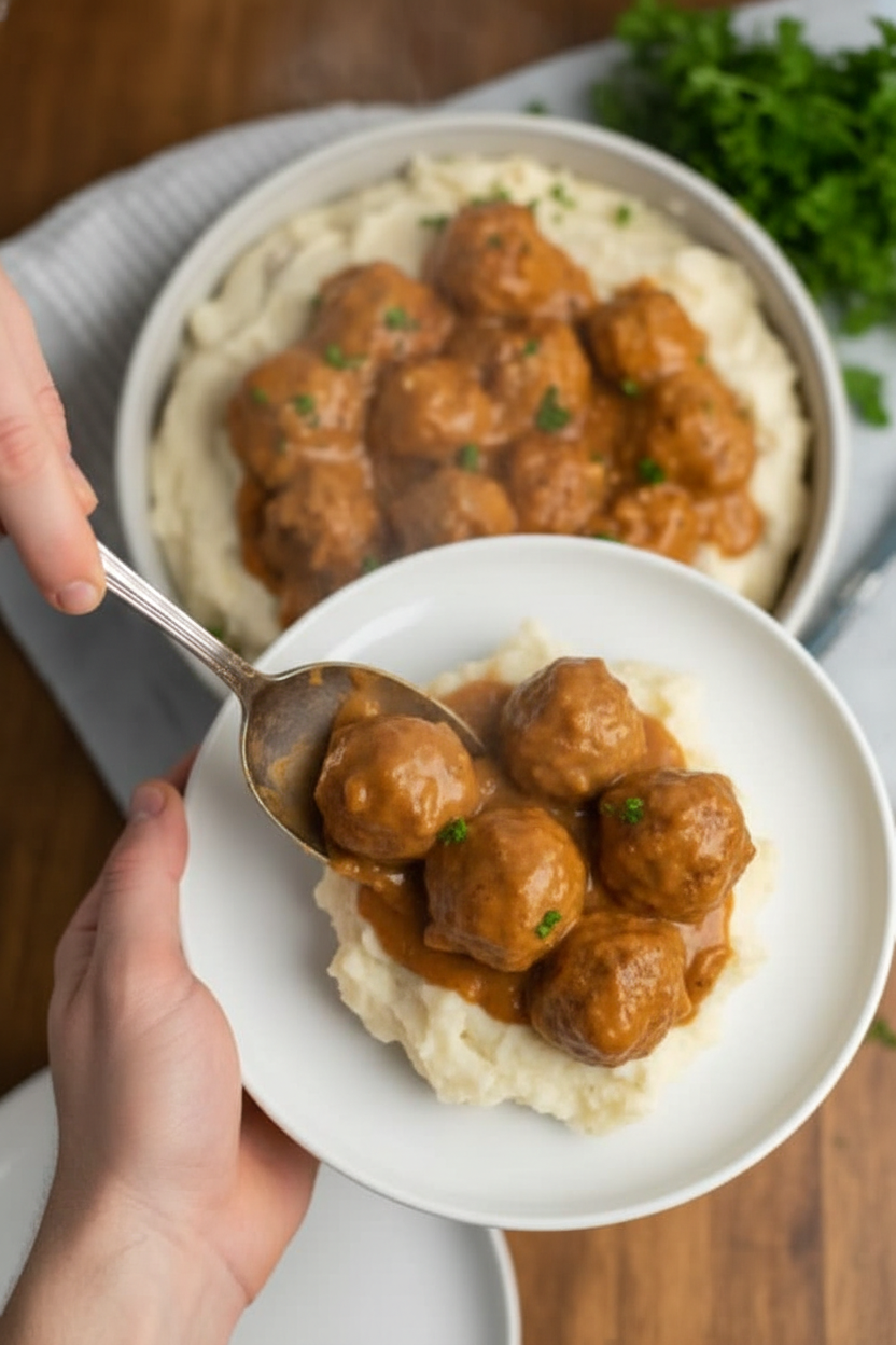 Crock Pot Meatballs and Gravy
