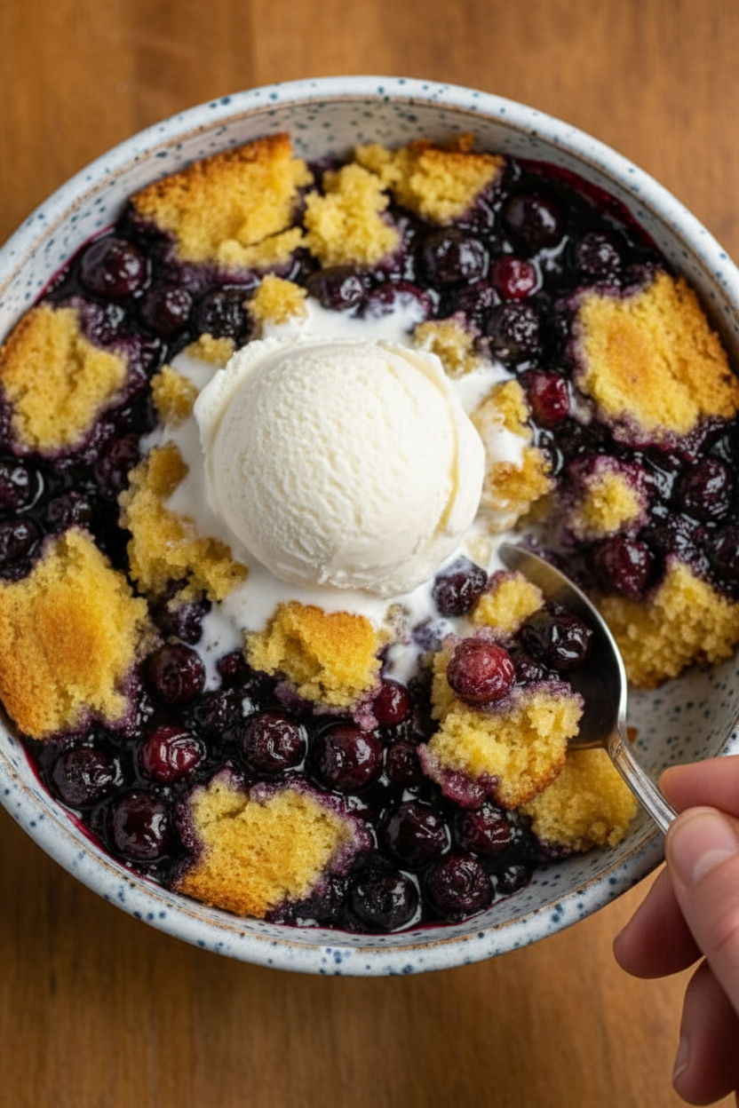 Crock Pot Blueberry Cobbler