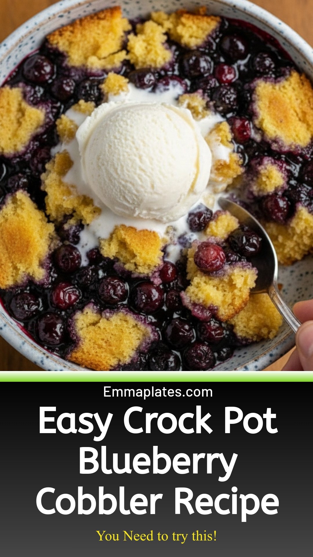 Crock Pot Blueberry Cobbler