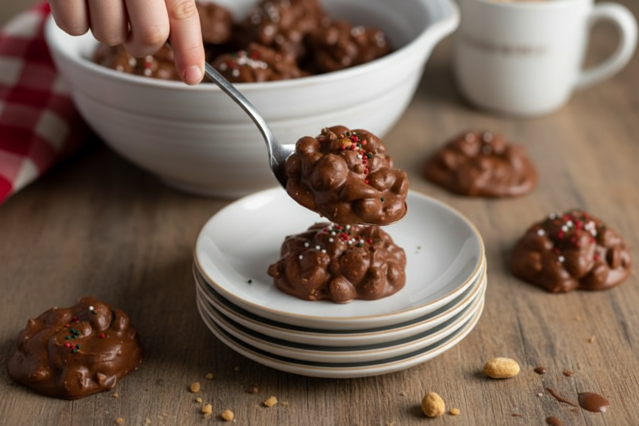 Crockpot Chocolate Peanut Clusters: Easy Crockpot Chocolate Peanut Clusters Recipe