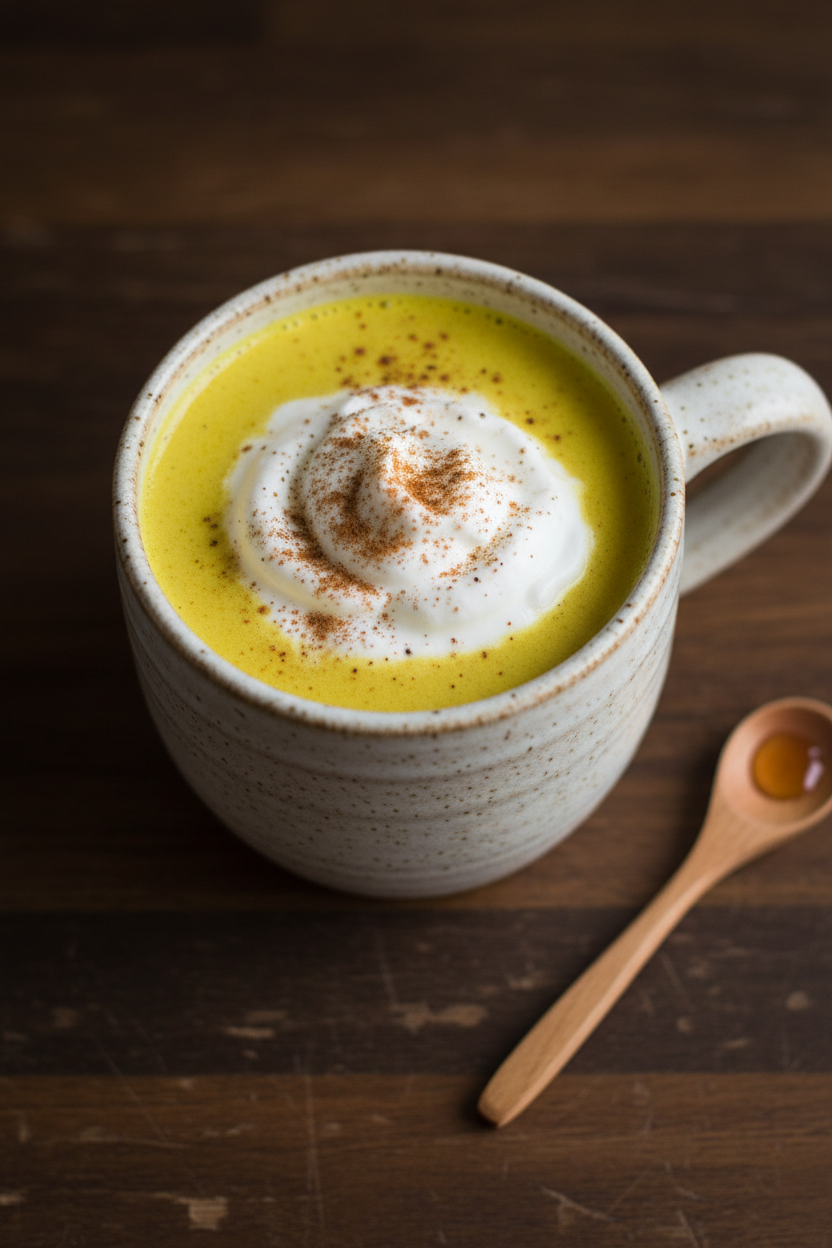 Golden Milk Latte with Coconut Cream