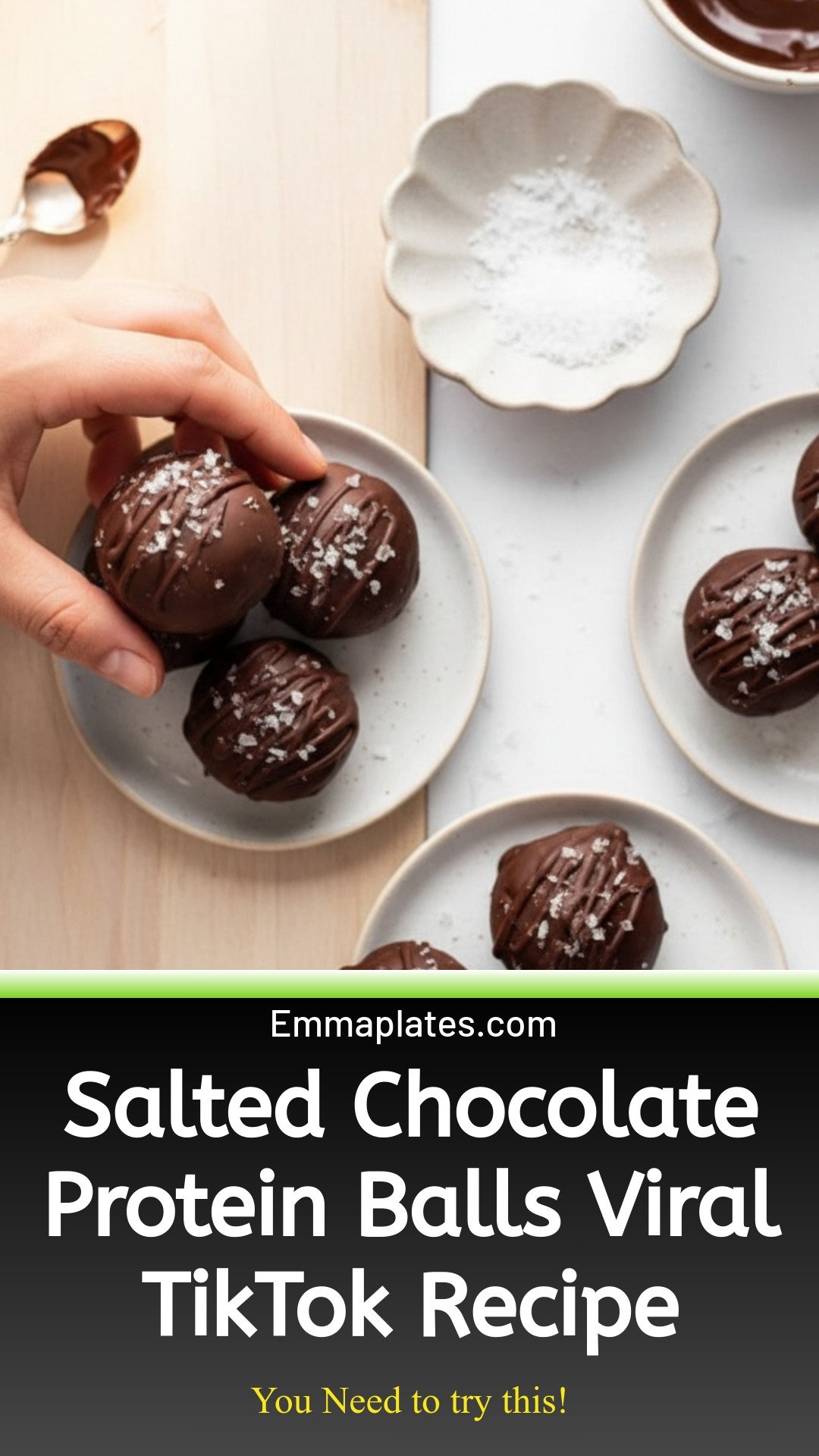 Salted Chocolate Protein Balls (Viral TikTok Recipe)
